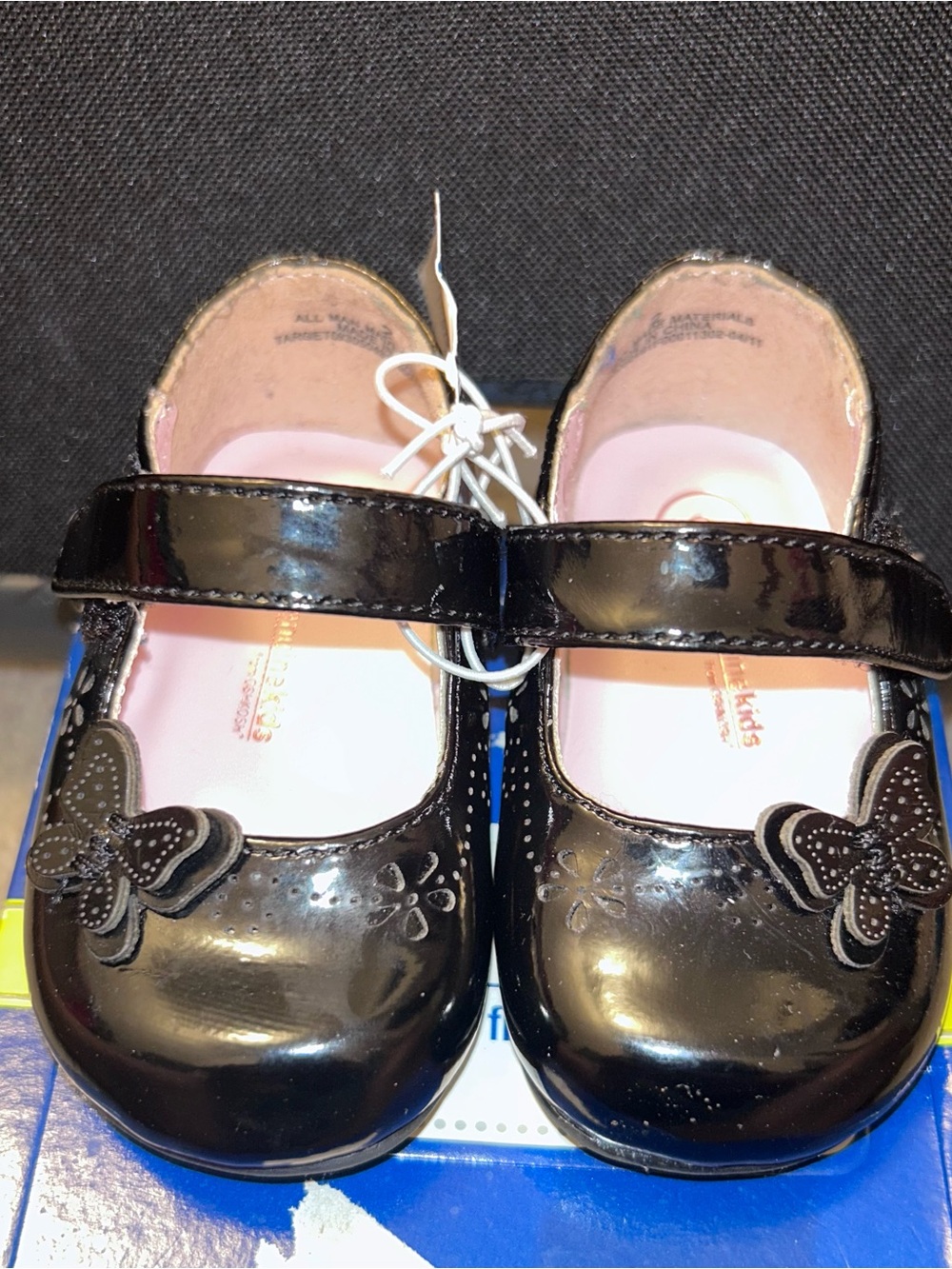OshKosh B'gosh Black Patent Mary Janes with Butterfly Detail
